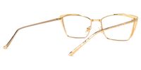 Felecia - Rectangle Gold Eyeglasses | Vooglam Side View