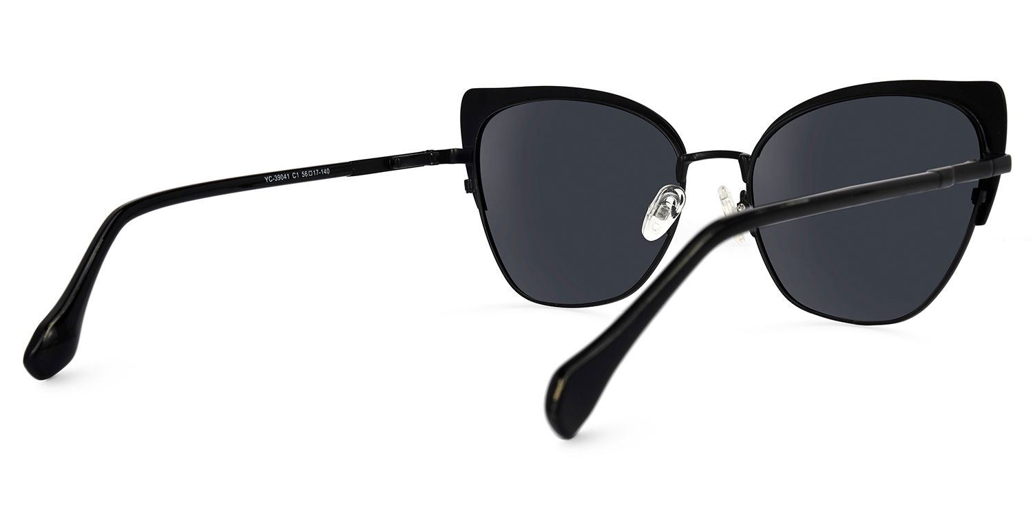 Mayberry - Cat Eye Black Sunglasses | Vooglam Side View