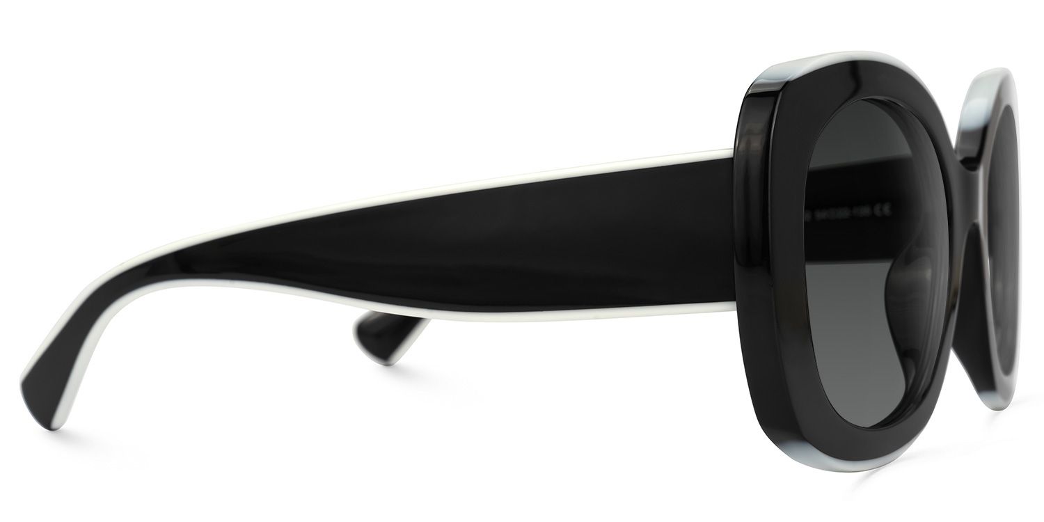 Luigina - Round Black Sunglasses | Vooglam 4