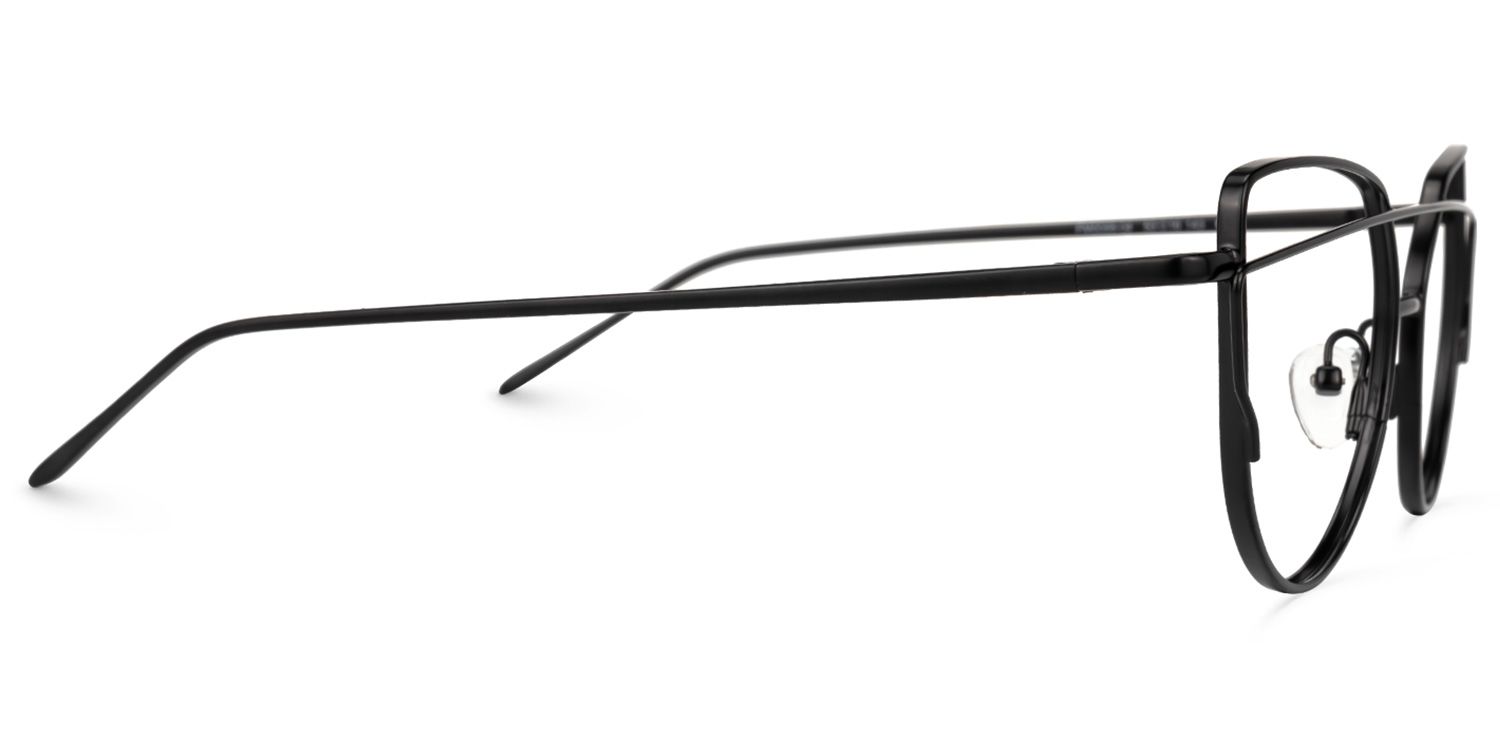 Selina - Aviator Black Eyeglasses | Vooglam 4