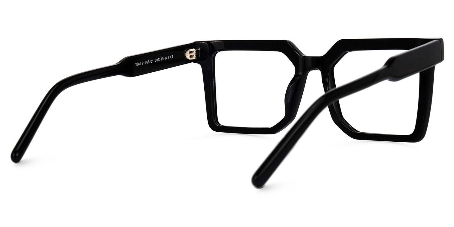Nadie - Square Black Eyeglasses | Vooglam Side View