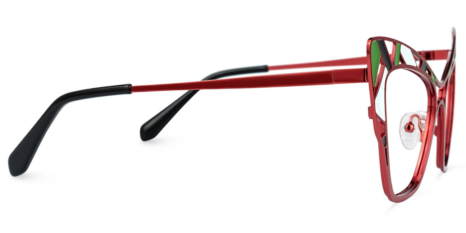 Aali - Cat Eye Red Eyeglasses | Vooglam 4