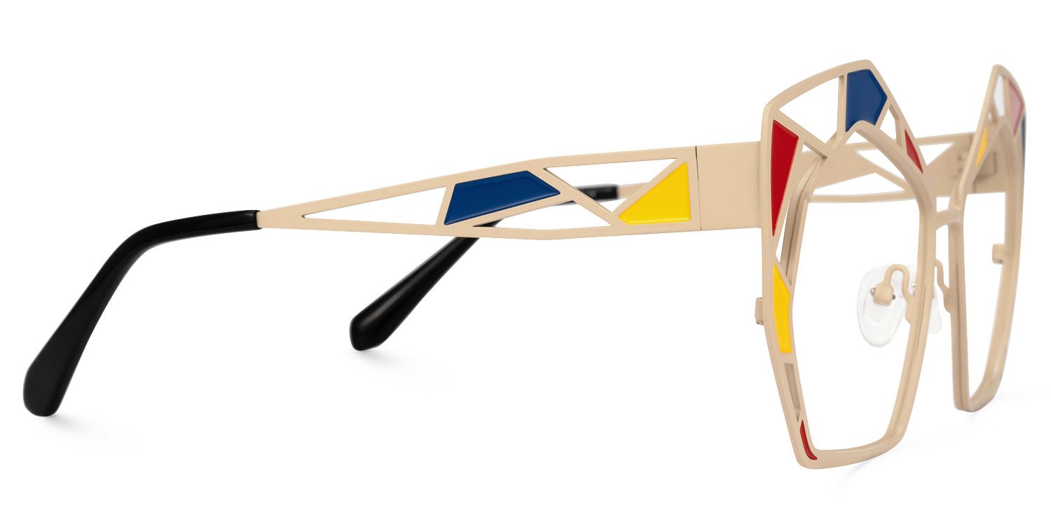 Crumbley - Geometric Brown Eyeglasses by Vooglam - Product View 4