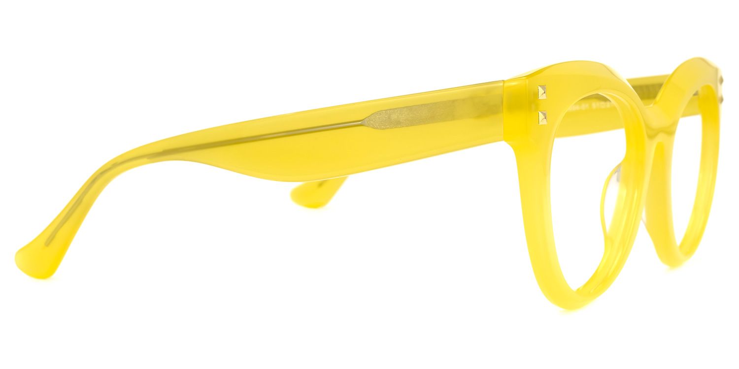 Abdiel - Round Yellow Eyeglasses | Vooglam 4
