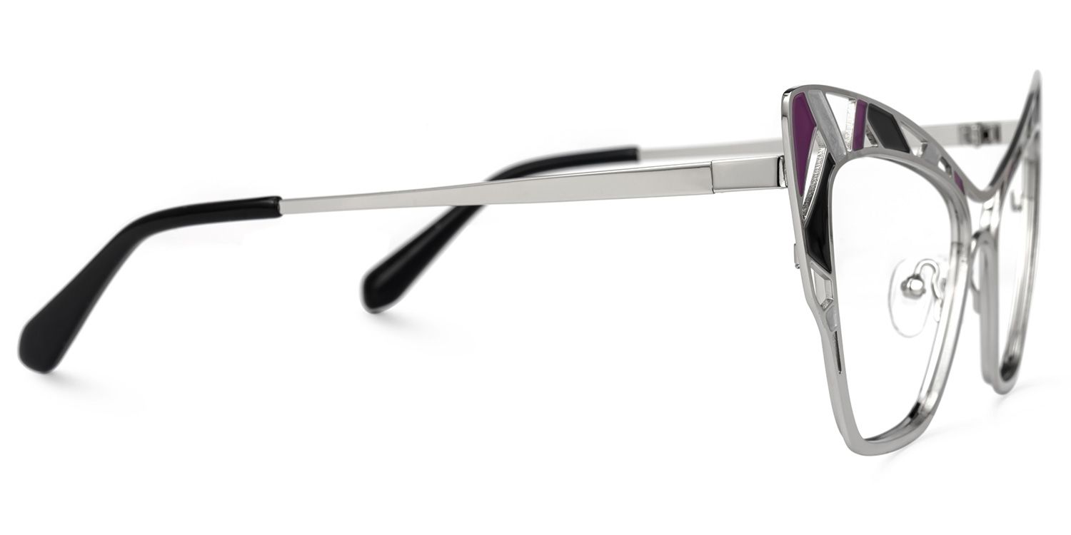Aali - Cat Eye Grey Eyeglasses | Vooglam 4