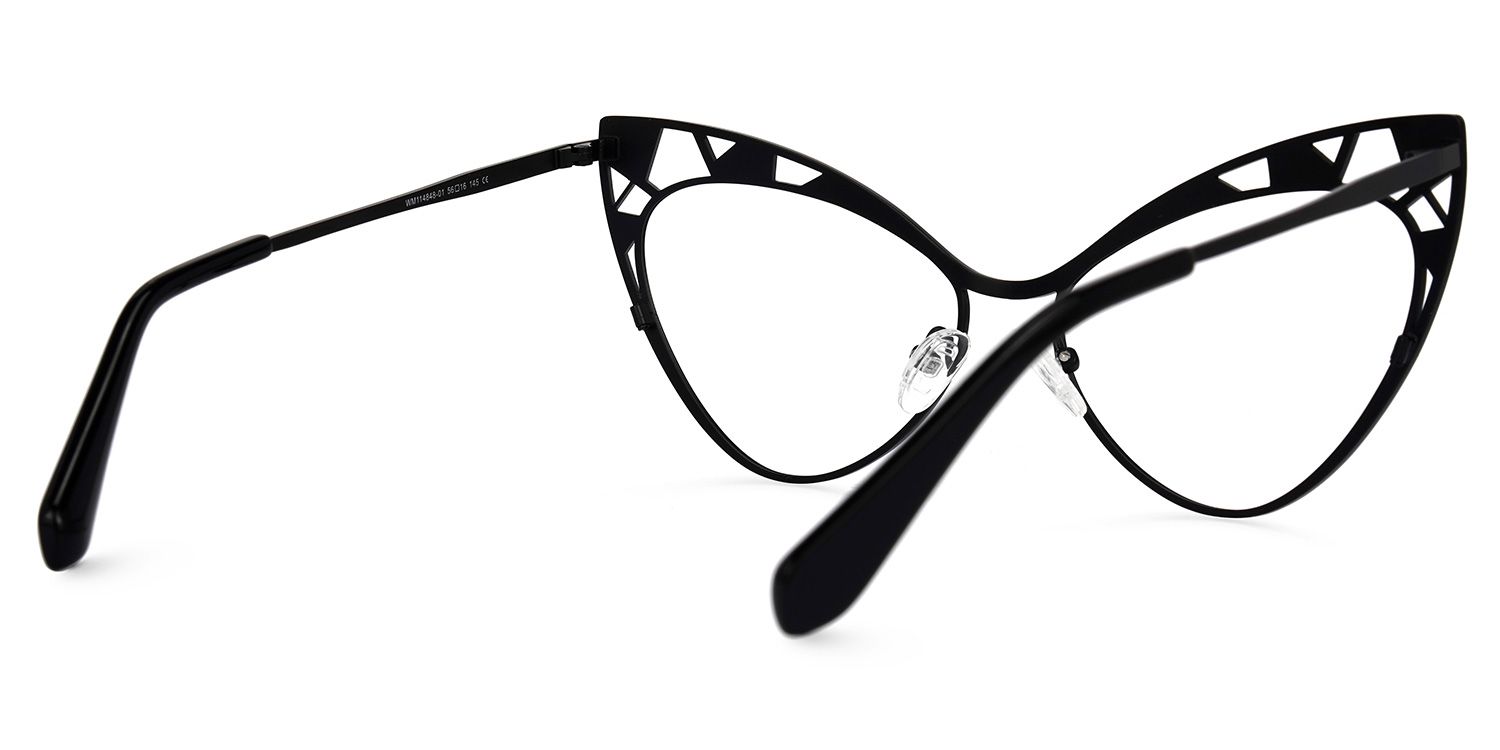Idaliz - Cat Eye Black Eyeglasses | Vooglam Side View