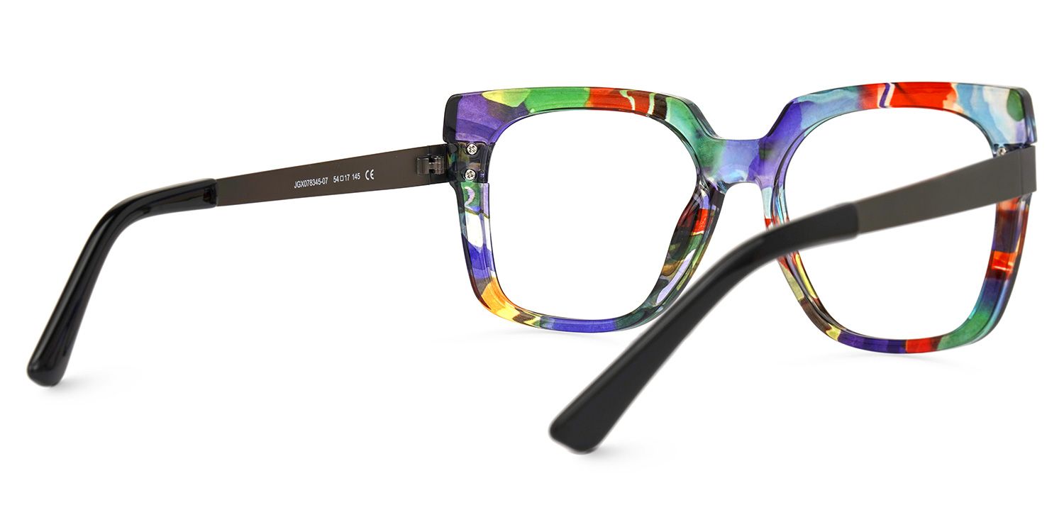 Abeni - Square Colorful Eyeglasses | Vooglam Side View