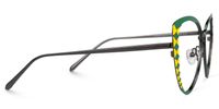 Tristan - Geometric Green Eyeglasses | Vooglam
