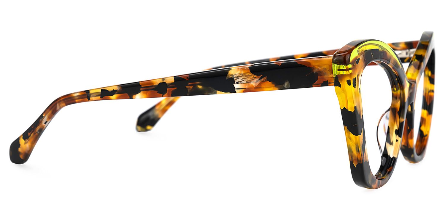 Gonzales - Cat Eye Yellow/Tortoise Eyeglasses | Vooglam 4