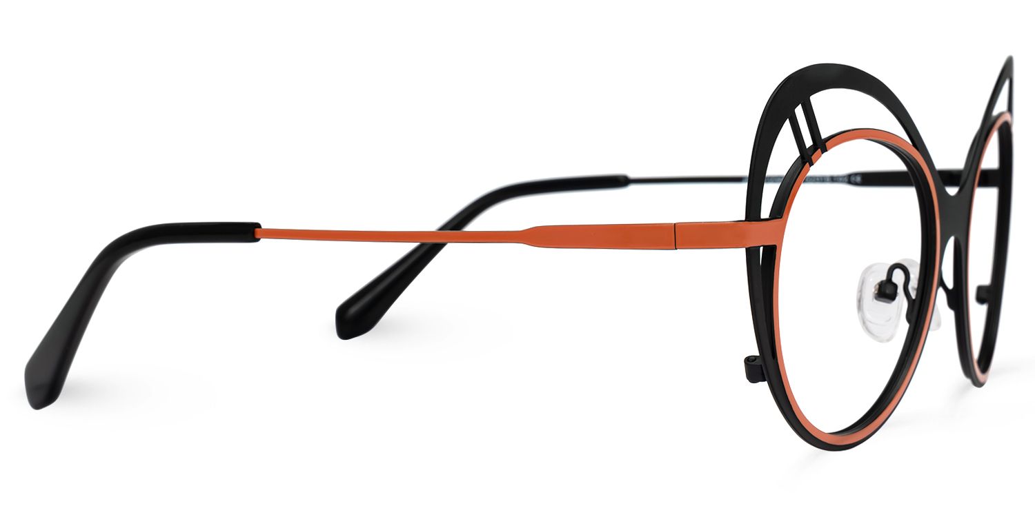 Abiyram - Cat Eye Black/Orange Eyeglasses | Vooglam 4