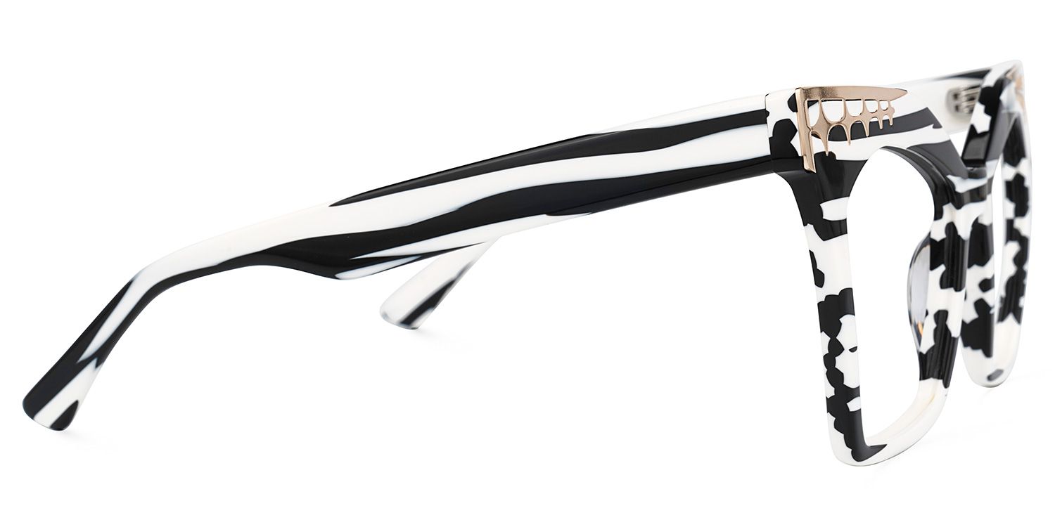 Berton - Square Black/White Eyeglasses | Vooglam 4