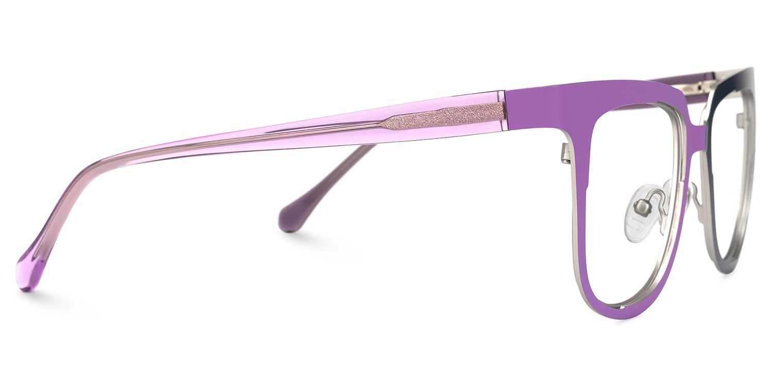 Abrina - Square Purple Two-tone Eyeglasses | Vooglam 4