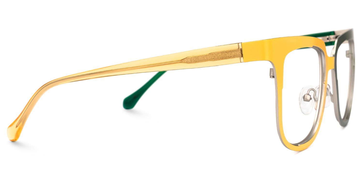Abrina - Square Yellow Two-tone Eyeglasses | Vooglam 4