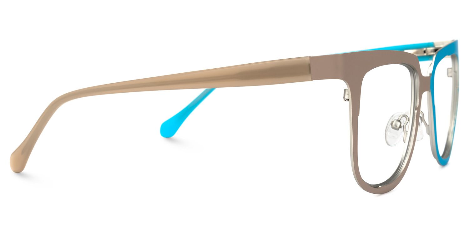 Abrina - Square Blue Two-tone Eyeglasses | Vooglam 4