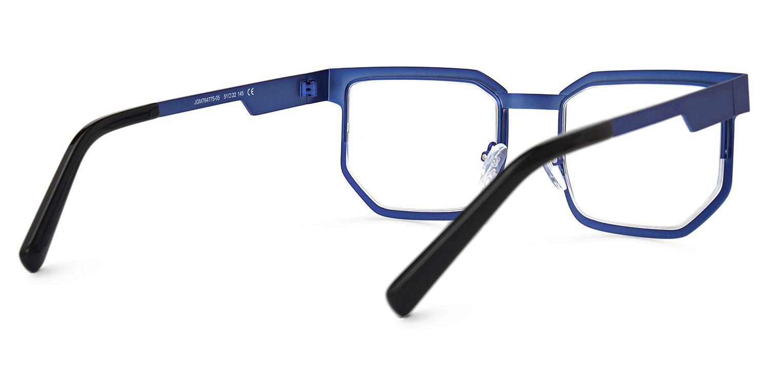 Resa - Rectangle Blue Eyeglasses | Vooglam Side View
