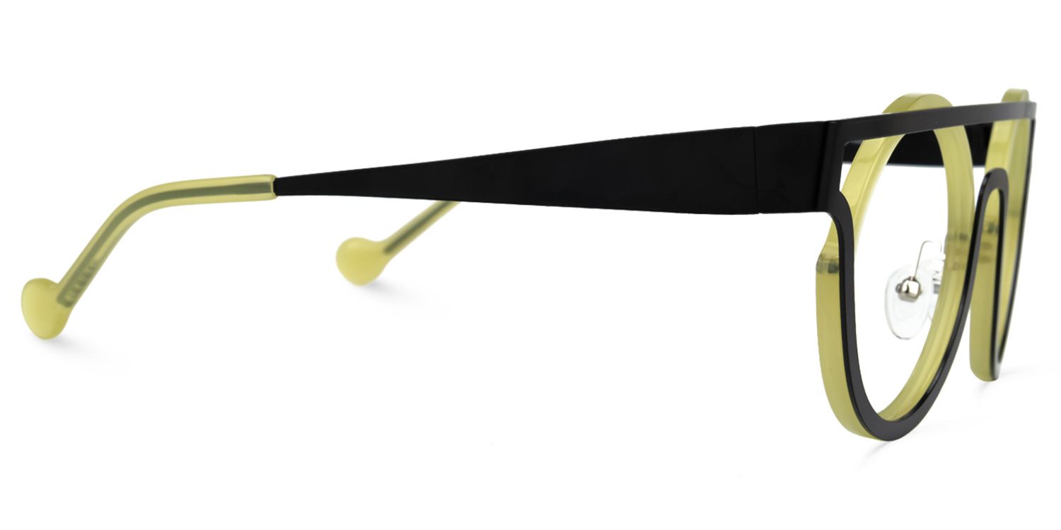 Acantha - Aviator Black/Green Eyeglasses | Vooglam 4