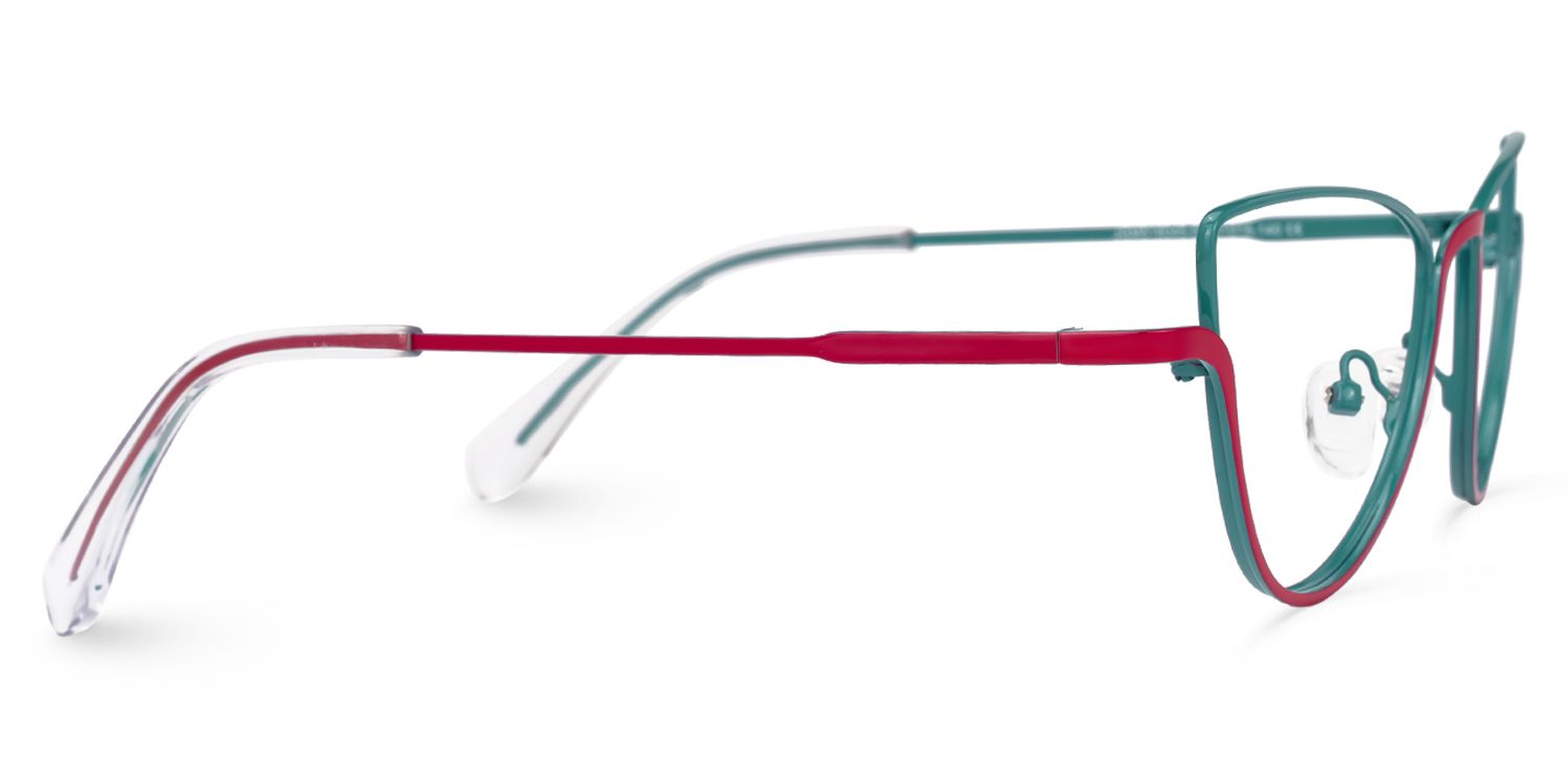 Acco - Cat Eye Red/Green Eyeglasses | Vooglam 4