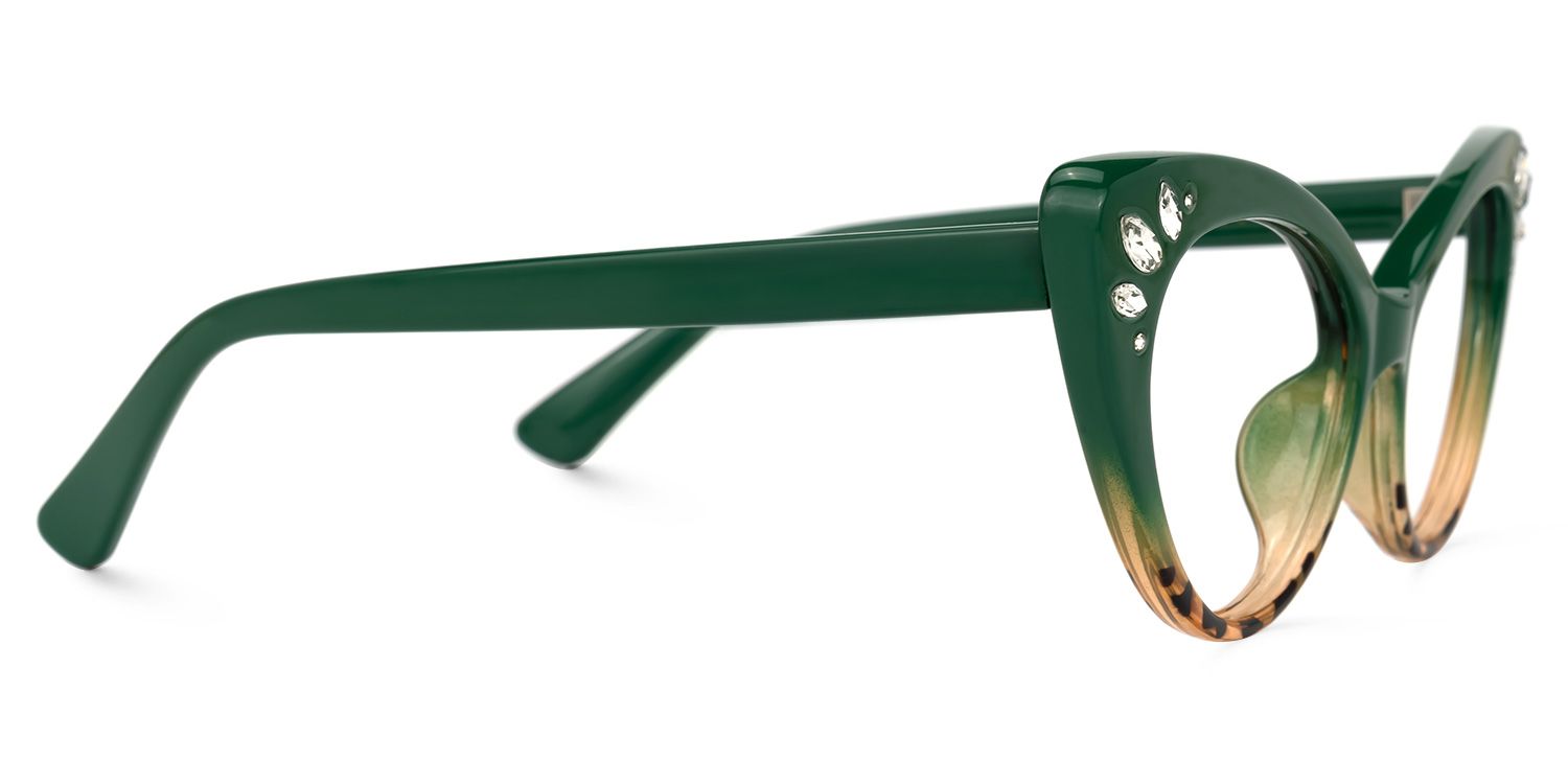 Achaia - Cat Eye Green/Tortoise Eyeglasses | Vooglam 4