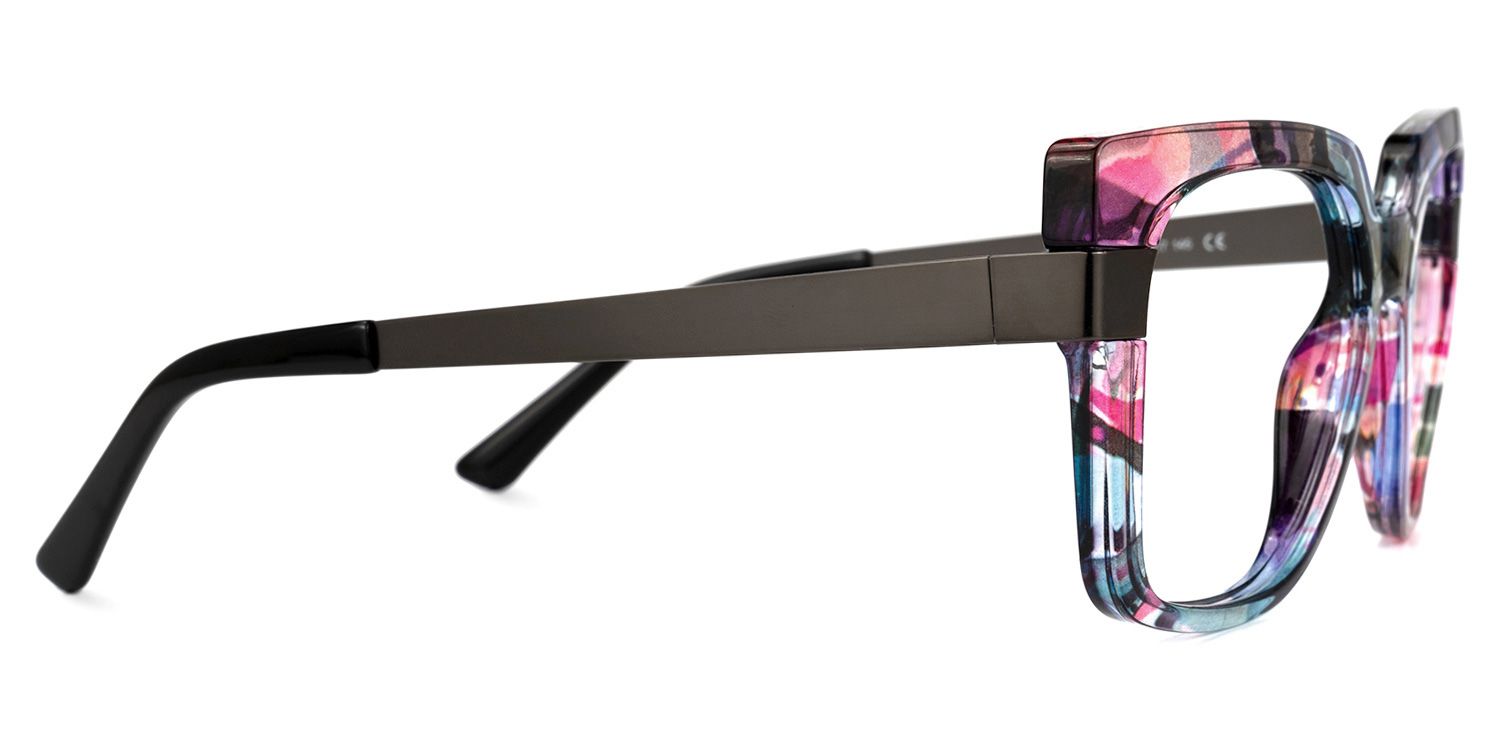 Abeni - Square Purple/Floral Eyeglasses | Vooglam 4
