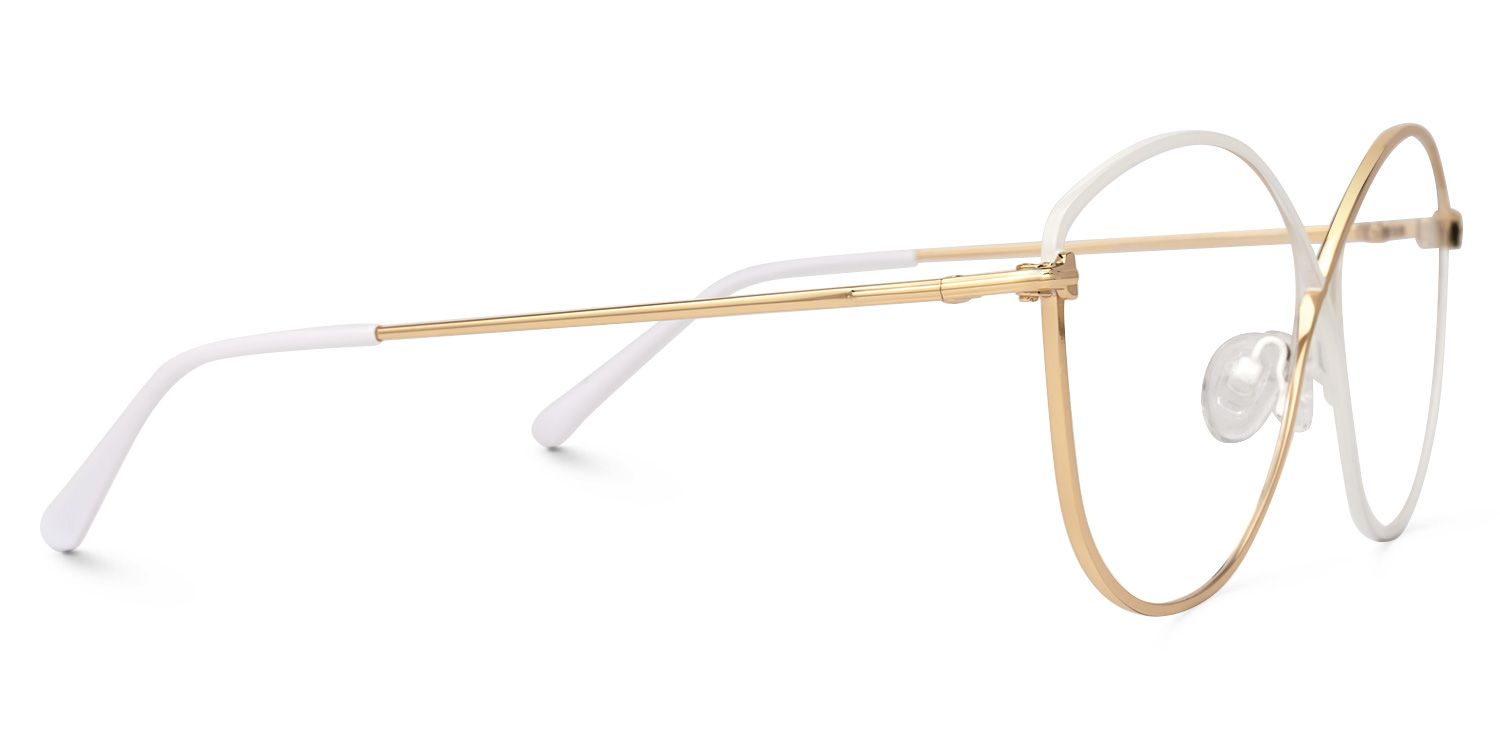 Iliana - Butterfly White/Gold Eyeglasses | Vooglam 4