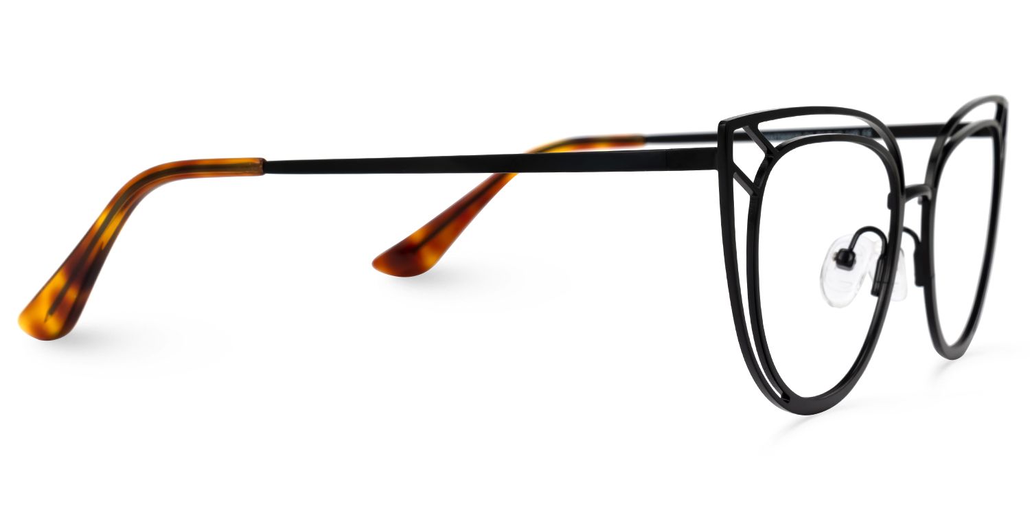 Adah - Cat Eye Black Eyeglasses | Vooglam 4