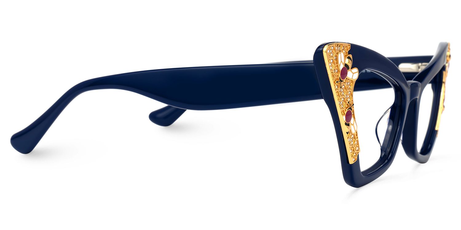 Adalet - Cat Eye Blue Eyeglasses | Vooglam 4