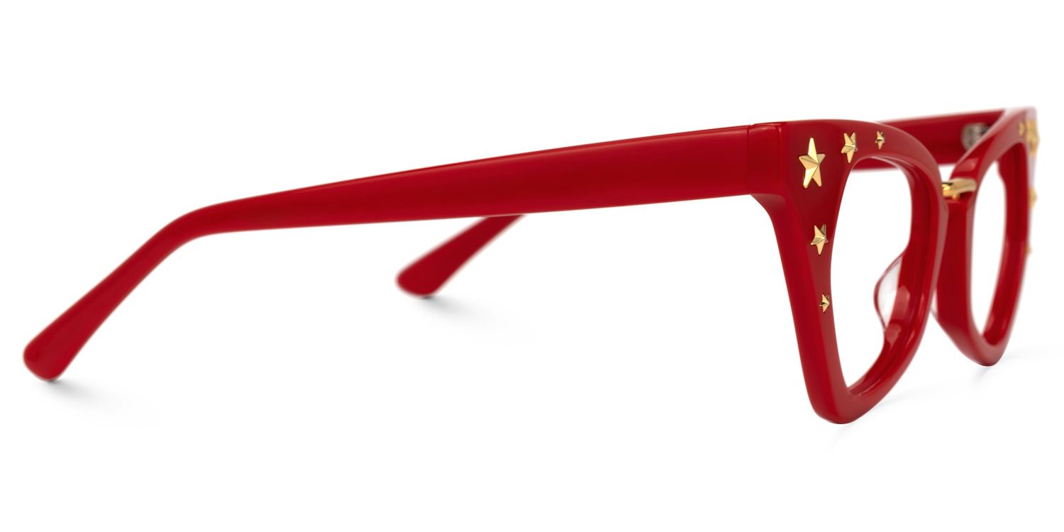 Adamma - Cat Eye Red Eyeglasses | Vooglam 4