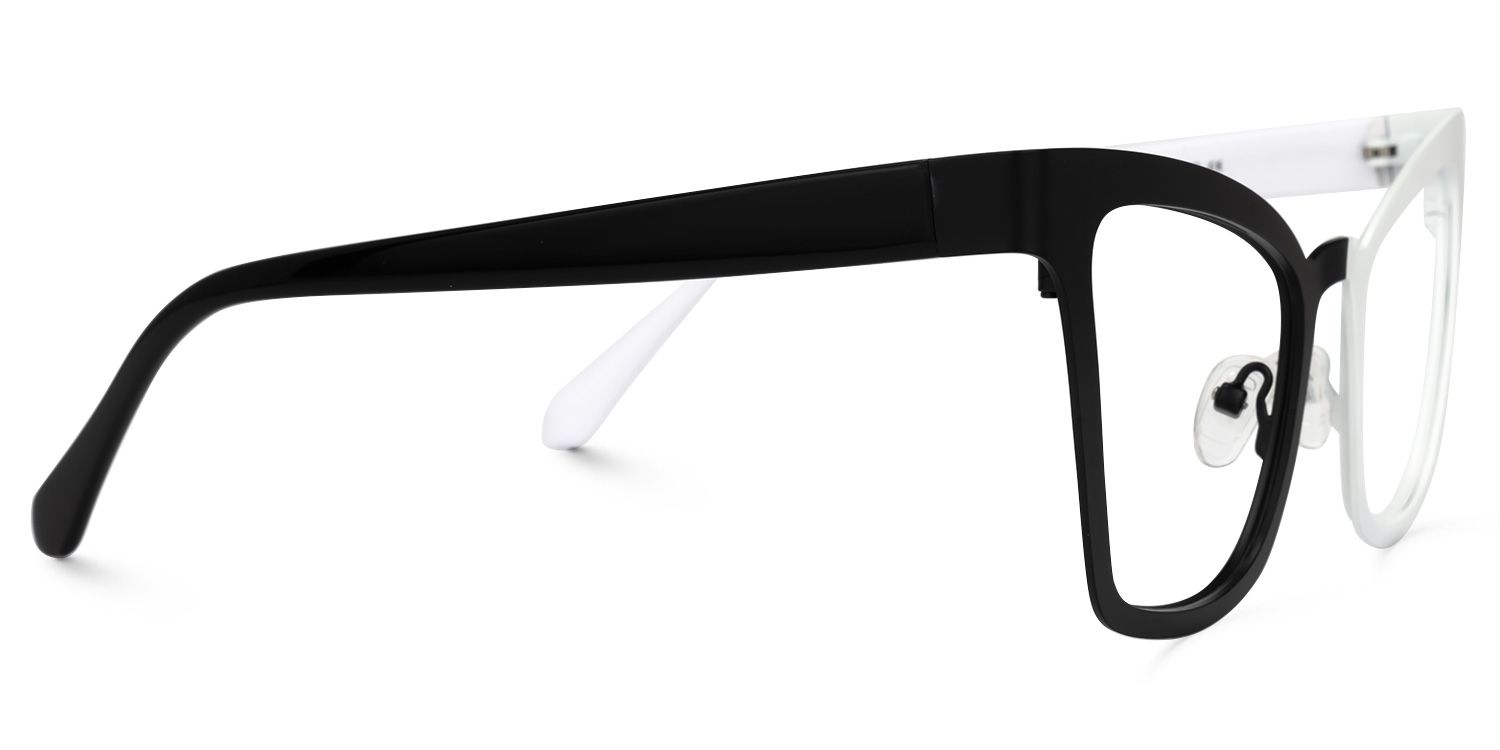 Adan - Cat Eye Black/White Two-tone Eyeglasses | Vooglam 4