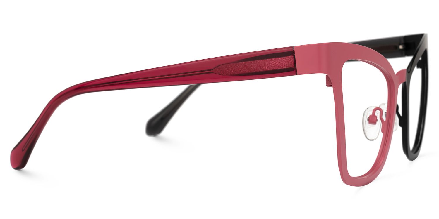 Adan - Cat Eye Red/Black Two-tone Eyeglasses product detail 4