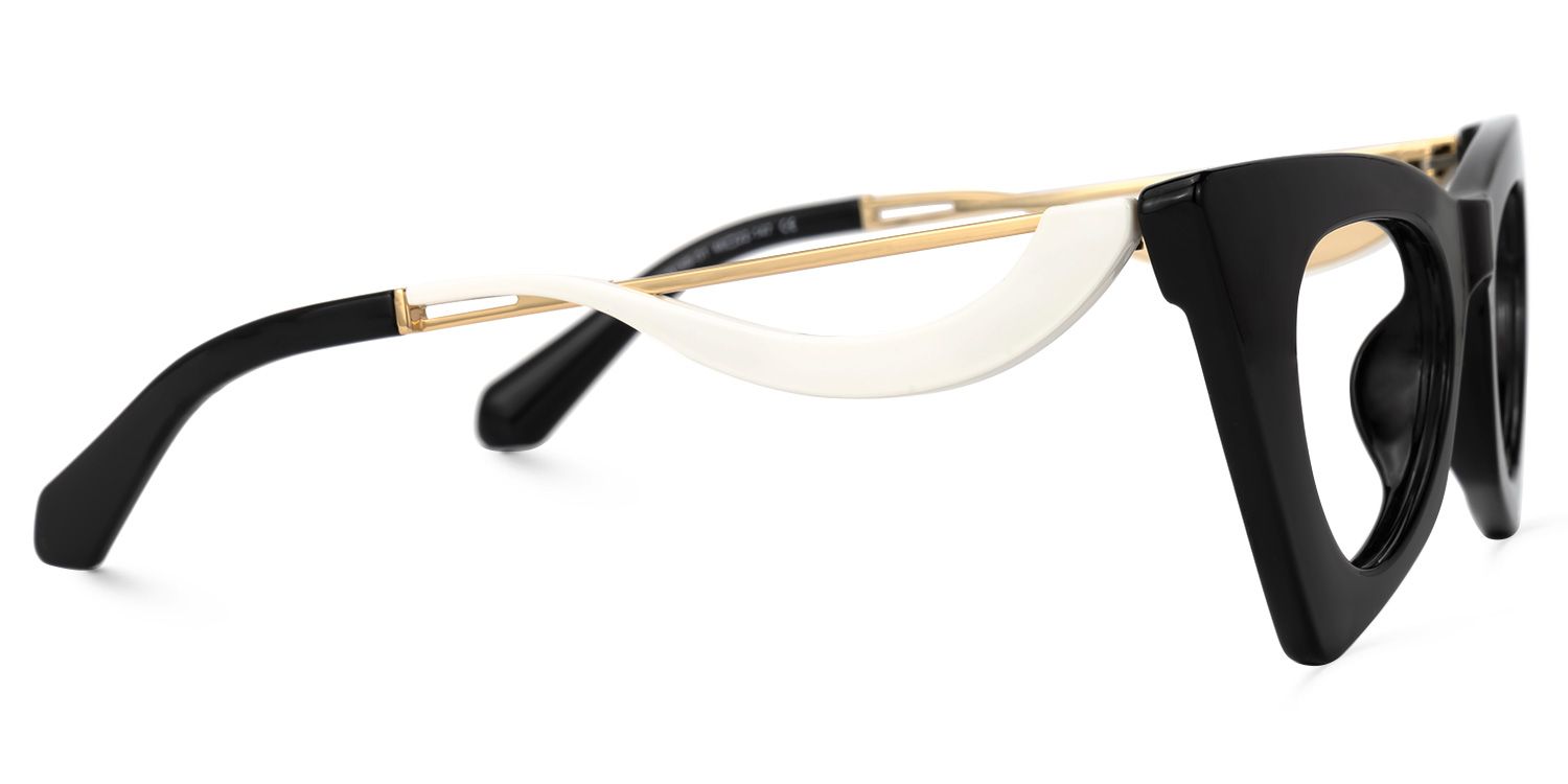 Tiny - Avant Garde Cat Eye Black Eyeglasses | Vooglam 4