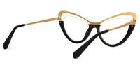 Adeja - Cat Eye Gold/Black Eyeglasses | Vooglam Side View