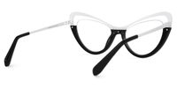 Adeja - Cat Eye White/Black Eyeglasses | Vooglam Side View