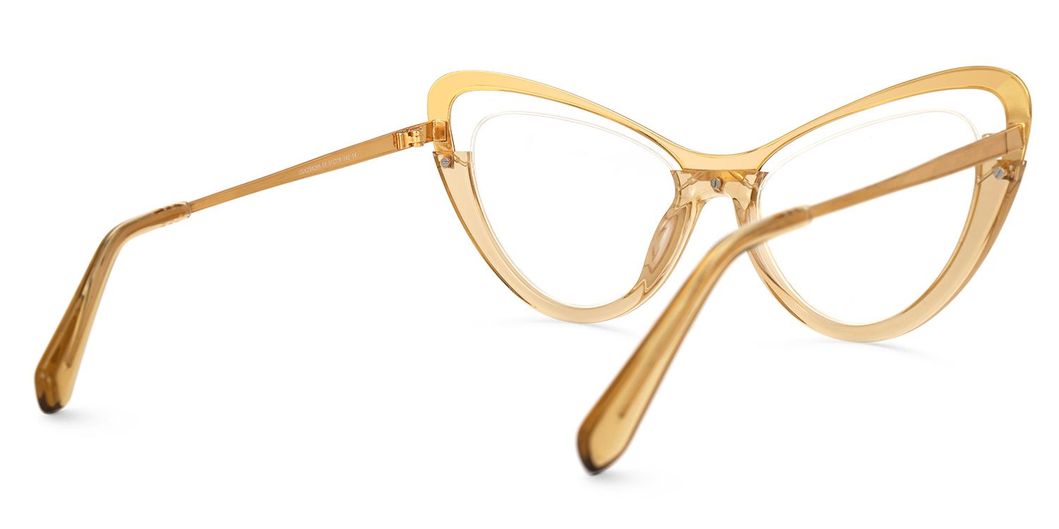 Adeja - Cat Eye Yellow Eyeglasses | Vooglam Side View