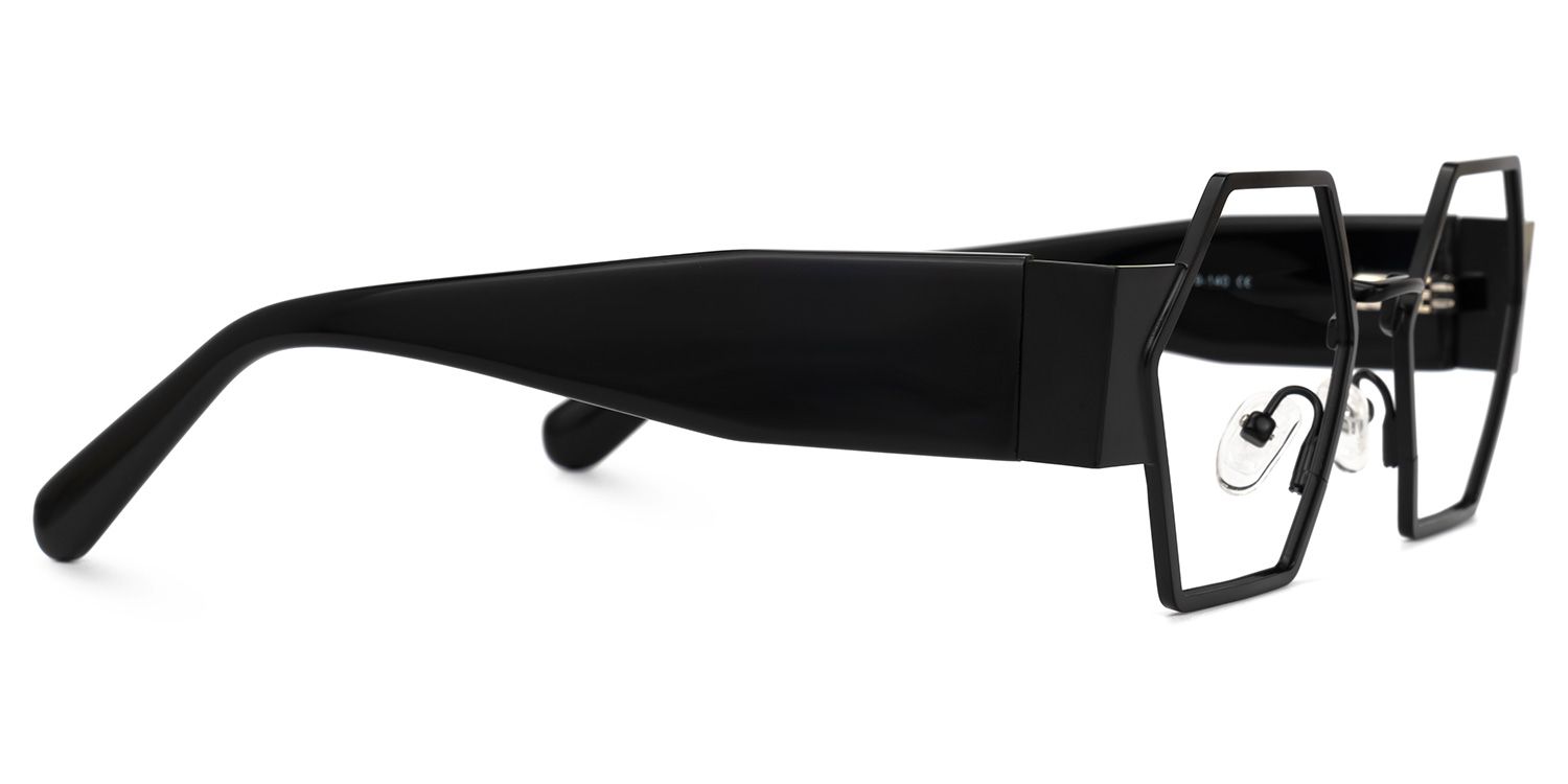 Lizzy - Geometric Black Eyeglasses | Vooglam 4