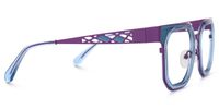 Adelia - Geometric Blue Eyeglasses | Vooglam 