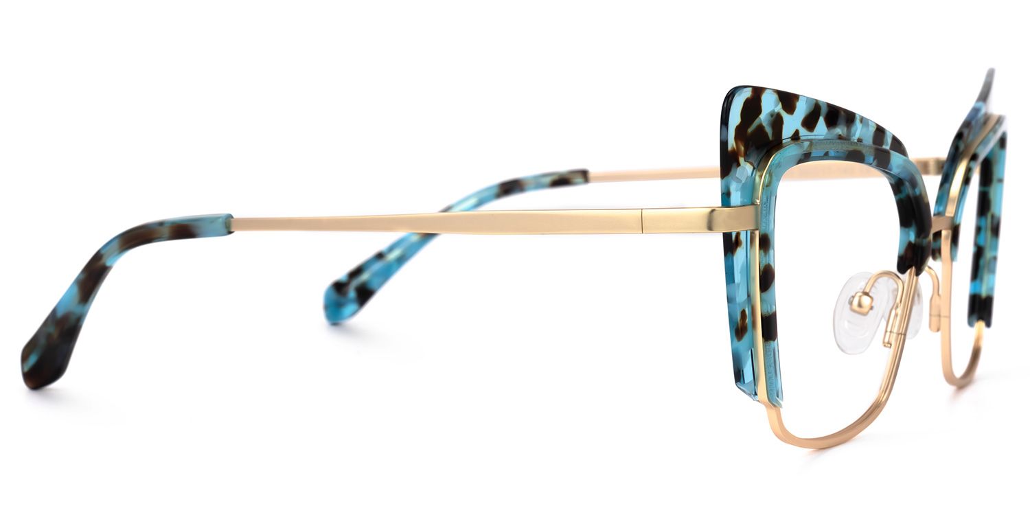 Adeline - Cat Eye Blue/Tortoise Eyeglasses | Vooglam 4