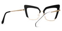 Adeline - Cat Eye Black/White Eyeglasses | Vooglam Side View