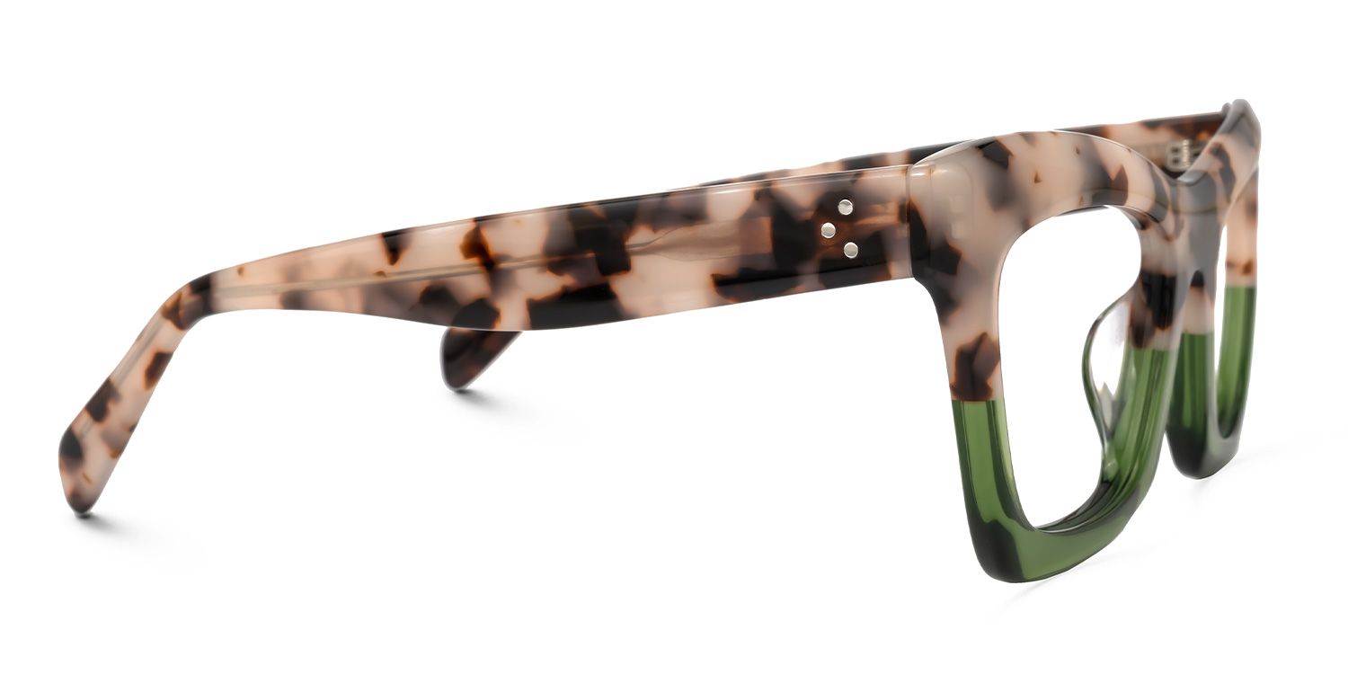 Sienna - Classy Leopard Print & Green Eyeglasses by Vooglam - Product View 4