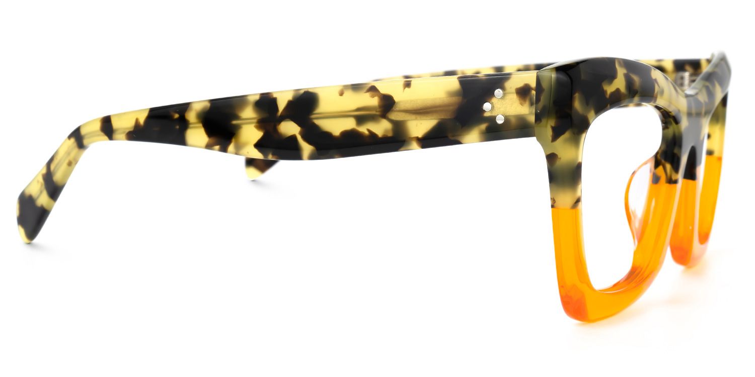 Sienna - Bold Tortoise & Yellow Rectangle Frames | Vooglam 4