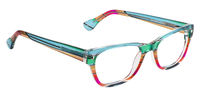 Flexible Rectangle Green Eyeglasses 