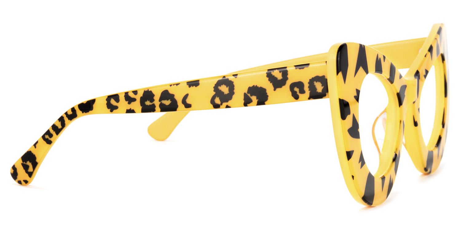 Cat Eye Yellow/Black Eyeglasses | Vooglam.com 4
