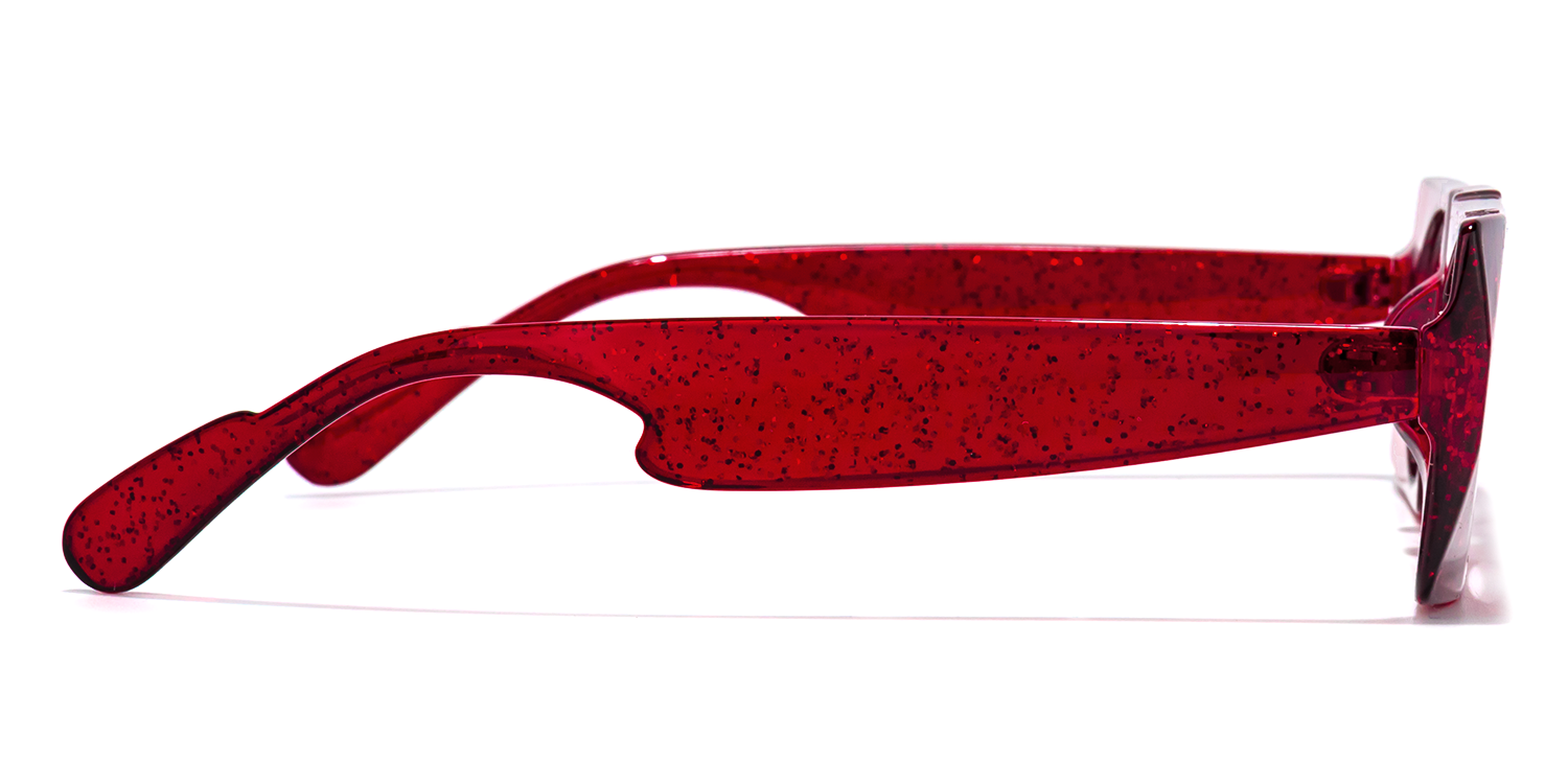 Rectangle Red Eyeglasses by Vooglam.com - Product View 4