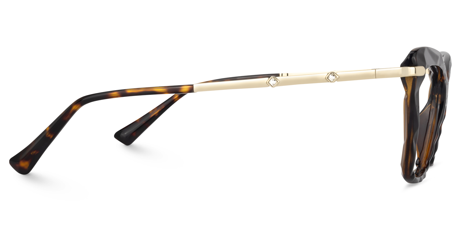 Annie - Elegant Rectangle Tortoise Eyeglasses by Vooglam - Product View 4