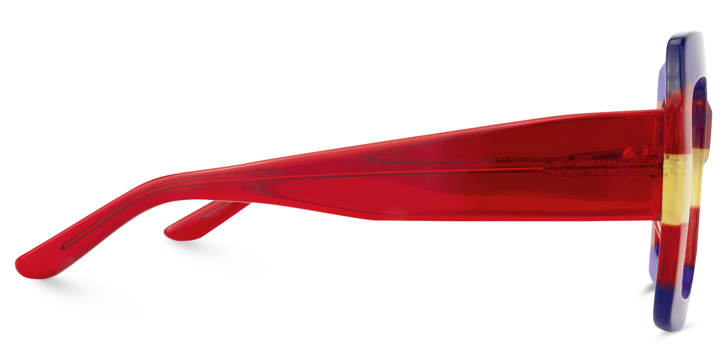 Mariah - Rectangle Blue/Red Eyeglasses product detail 4
