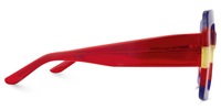 Rectangle Blue/Red Eyeglasses│Vooglam Optical Glasses