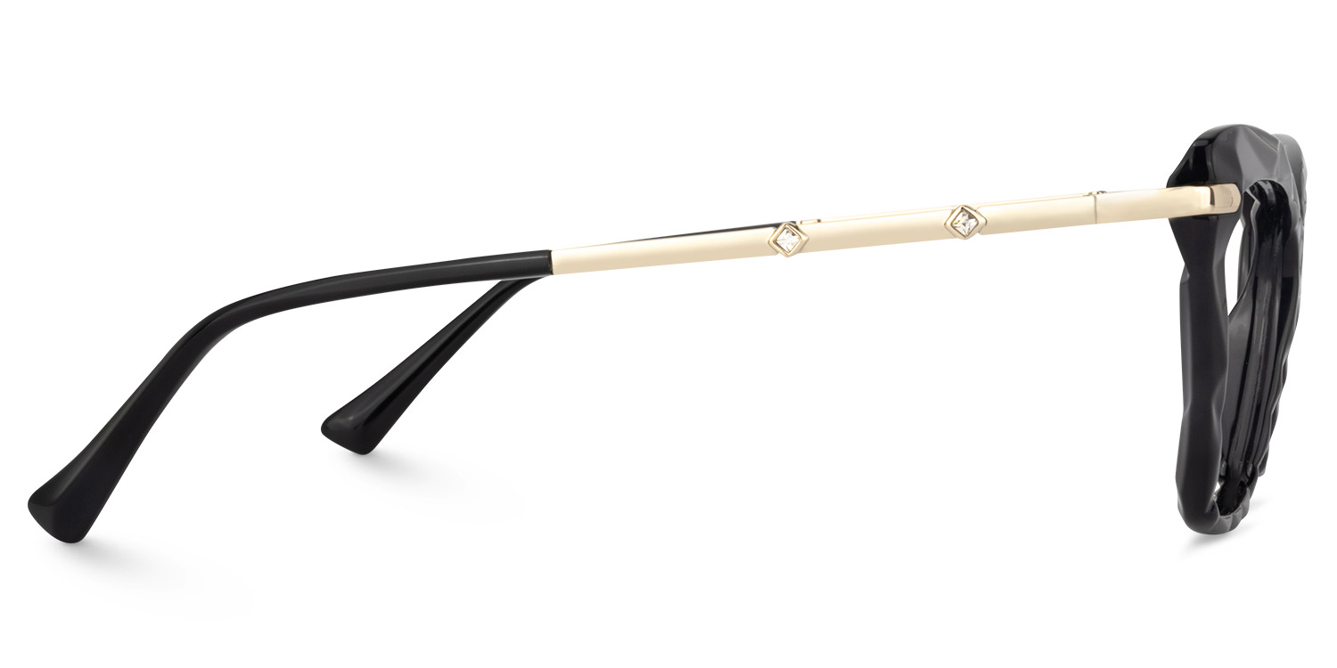 Annie - Elegant Black Rectangle Frame Eyeglasses | Vooglam 4