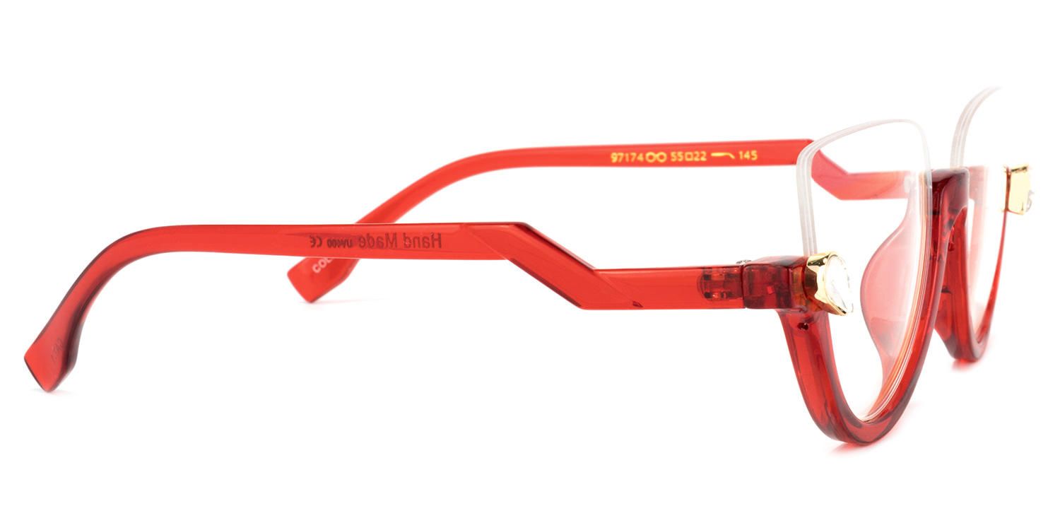 Sylvia - Cat Eye Red Eyeglasses | Vooglam 4
