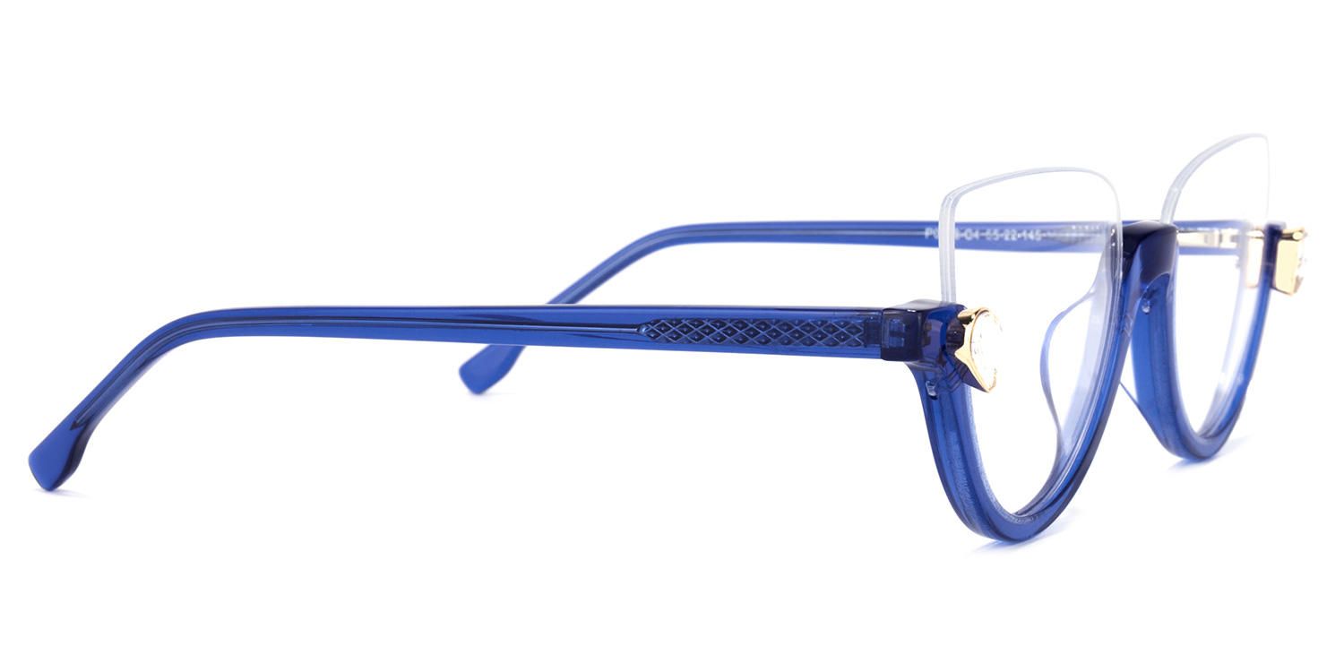 Sylvia - Cat Eye Blue Eyeglasses | Vooglam 4