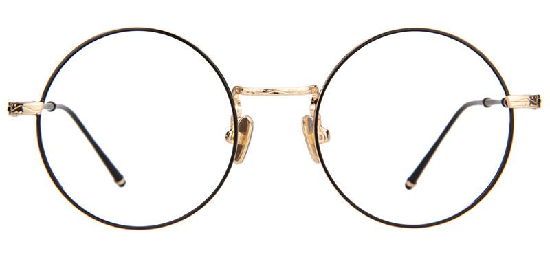 Clara Round Black/gold Eyeglasses Front View