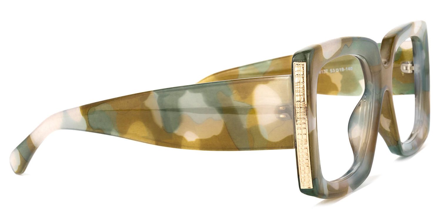 Borislav - Oversized Olive Green Frame Glasses | Vooglam 4